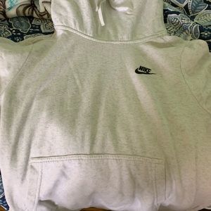 White / Gray Cowlneck Sweatshirt | NIKE